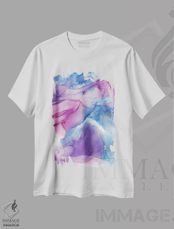 تیشرت سفید طرح دار – تیشرت اسپرت ,طوفان چرخان اثر امبر لامورو immage.ir