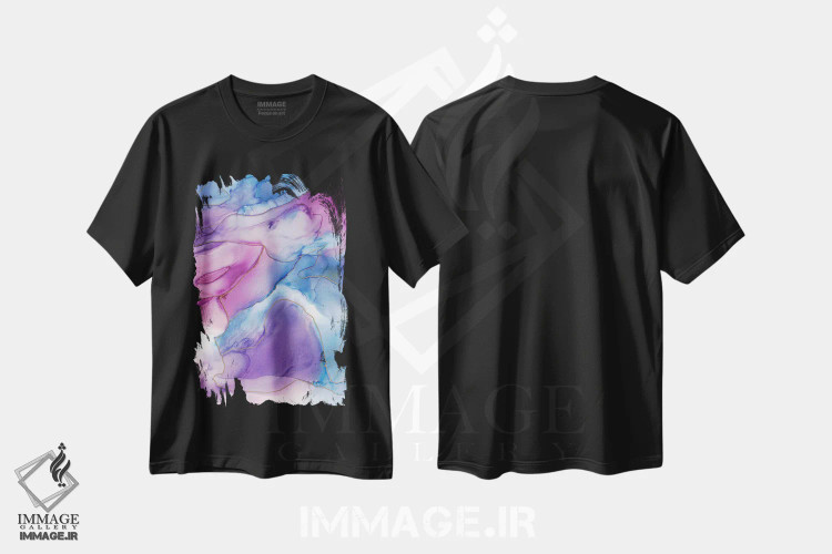 تیشرت مشکی طرح دار – تیشرت اسپرت ,طوفان چرخان اثر امبر لامورو فروشگاه ایماژ