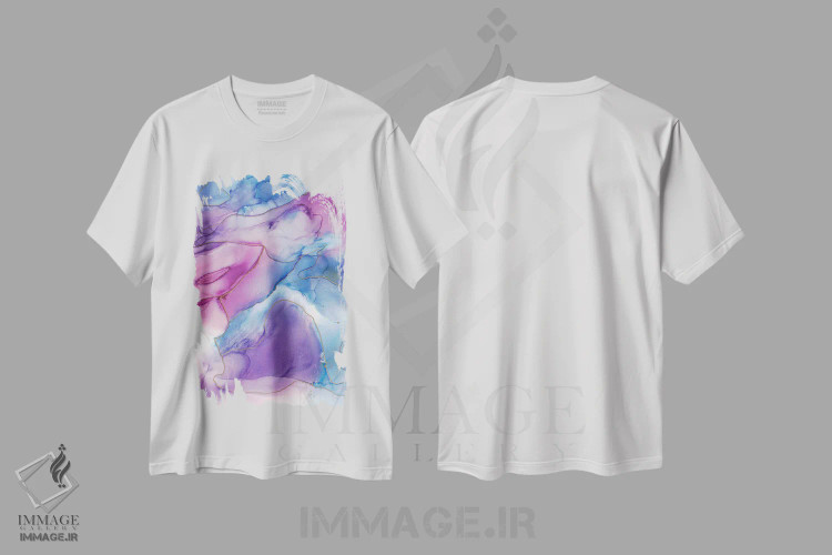 تیشرت سفید طرح دار – تیشرت اسپرت ,طوفان چرخان اثر امبر لامورو immage.ir