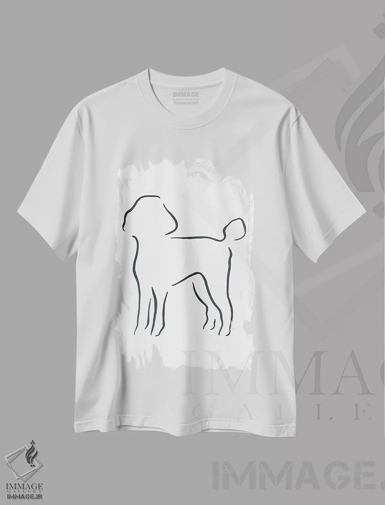 تیشرت سفید طرح دار – تیشرت حیوانات ,پودل اثر لِزلی بیشاپ فروشگاه ایماژ