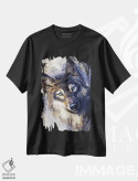 تیشرت مشکی طرح دار – تیشرت حیوانات ,گرگ اثر لوییز گلبی فروشگاه ایماژ