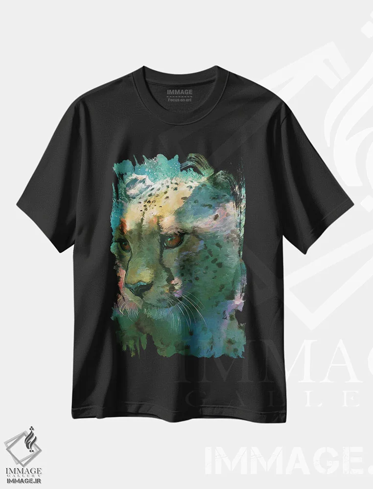 تیشرت مشکی طرح دار – تیشرت حیوانات ,ملاکی اثر لوییز گلبی فروشگاه ایماژ