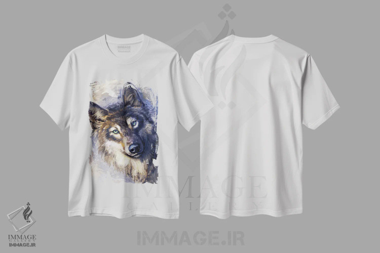 تیشرت سفید طرح دار – تیشرت حیوانات ,گرگ اثر لوییز گلبی immage.ir