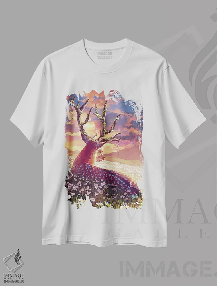 تیشرت سفید طرح دار – تیشرت طبیعت ,دشت گل های مروارید اثر لوییز گلبی فروشگاه ایماژ
