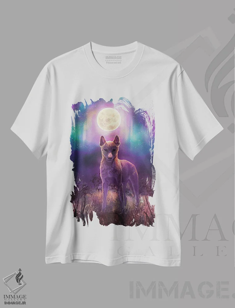 تیشرت سفید طرح دار – تیشرت حیوانات ,بیرون شهر نیمه شب اثر لوییز گلبی immage.ir