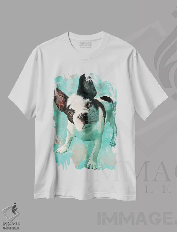 تیشرت سفید طرح دار – تیشرت حیوانات خانگی ,فرنچی اثر لوییز گلبی immage.ir