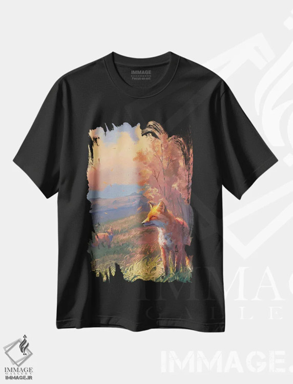 تیشرت مشکی طرح دار – تیشرت طبیعت ,صدای باد اثر لوییز گلبی immage.ir