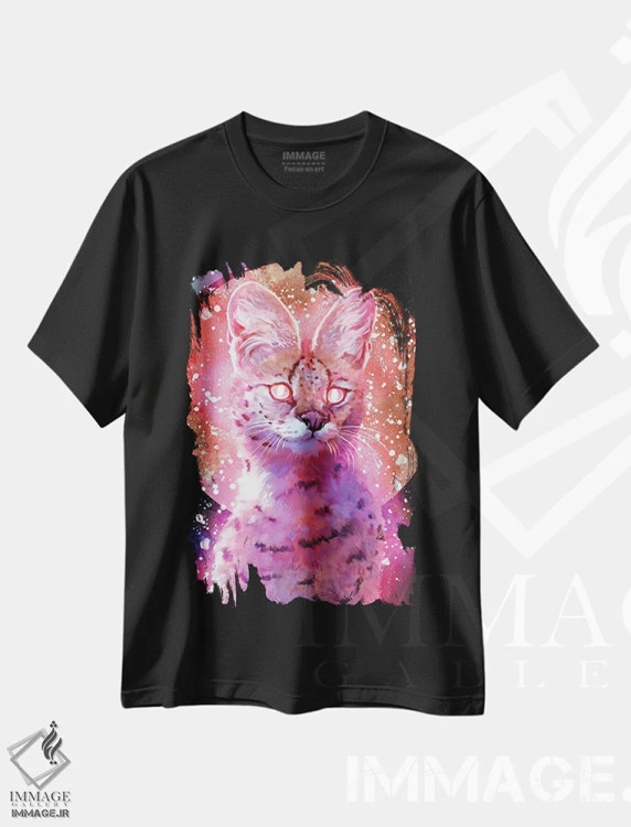 تیشرت مشکی طرح دار – تیشرت فانتزی حیوانات ,فوشیا اثر لوییز گلبی immage.ir