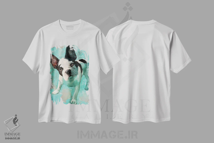 تیشرت سفید طرح دار – تیشرت حیوانات خانگی ,فرنچی اثر لوییز گلبی immage.ir