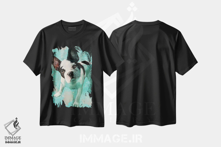 تیشرت مشکی طرح دار – تیشرت حیوانات خانگی ,فرنچی اثر لوییز گلبی فروشگاه ایماژ
