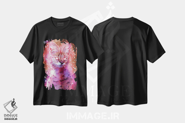 تیشرت مشکی طرح دار – تیشرت فانتزی حیوانات ,فوشیا اثر لوییز گلبی immage.ir