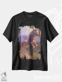 تیشرت مشکی طرح دار – تیشرت حیات وحش ,گورخر گریوی اثر لوییز گلبی immage.ir