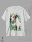 تیشرت سفید طرح دار – تیشرت سگ ها ,جک راسل اثر لوییز گلبی immage.ir