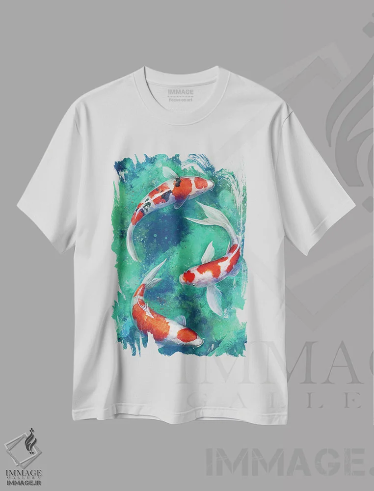 تیشرت سفید طرح دار – تیشرت ماهی کوی ,کوی ذن اثر لوییز گلبی immage.ir