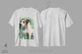 تیشرت سفید طرح دار – تیشرت سگ ها ,جک راسل اثر لوییز گلبی immage.ir