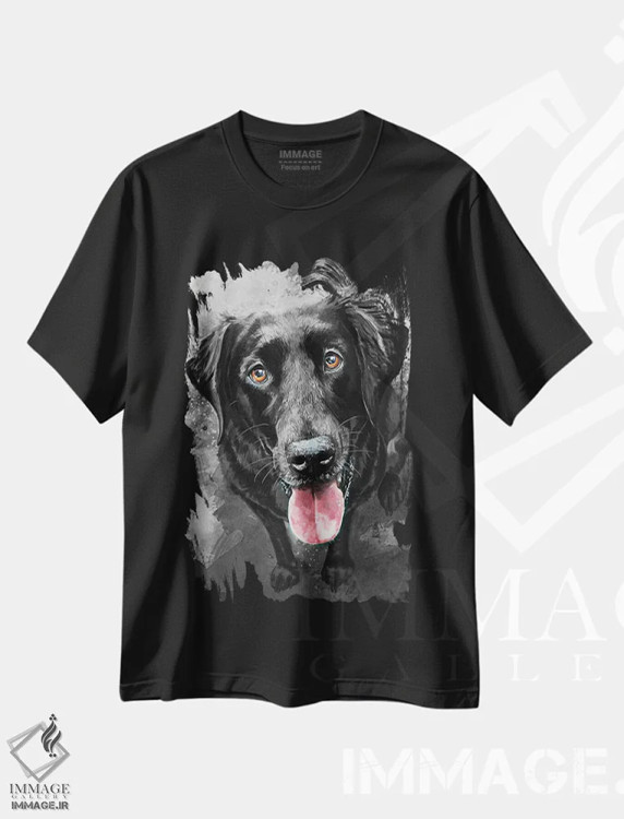 تیشرت مشکی طرح دار – تیشرت حیوانات ,لابرادور مشکی اثر لوییز گلبی immage.ir