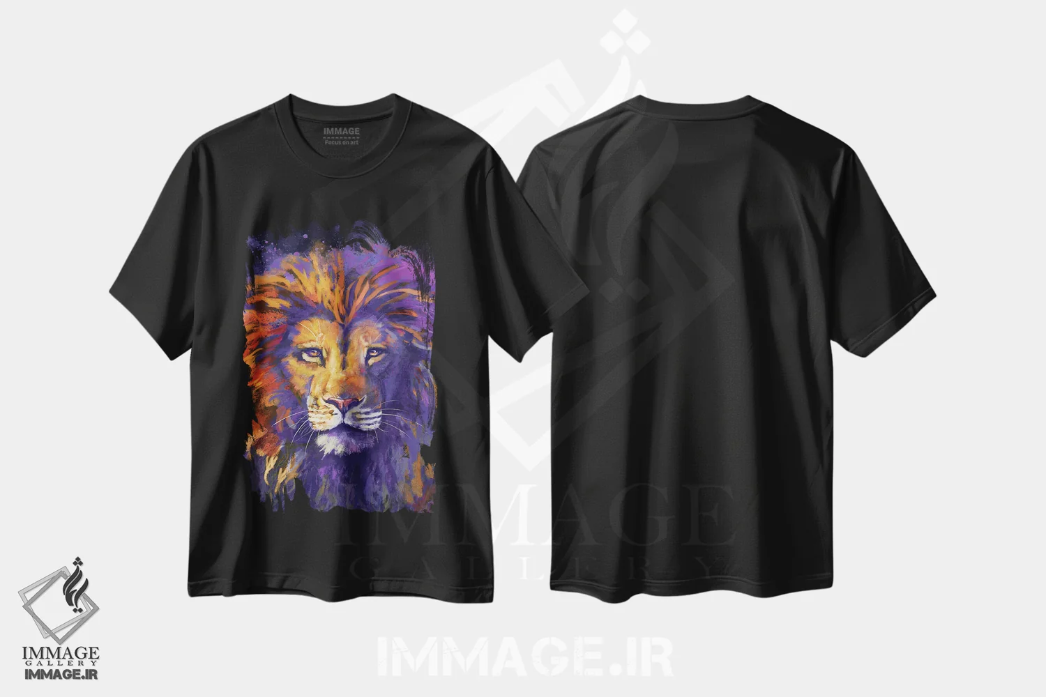 تیشرت مشکی طرح دار – تیشرت حیوانات ,شاه شیرها اثر لوییز گلبی فروشگاه ایماژ
