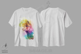 تیشرت سفید طرح دار – تیشرت فانتزی ,لامای رنگین کمانی اثر لوییز گلبی فروشگاه ایماژ