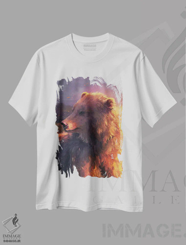 تیشرت سفید طرح دار – تیشرت حیوانات ,خرس قهوه ای مارسیکا اثر لوییز گلبی فروشگاه ایماژ