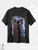 تیشرت مشکی طرح دار – تیشرت هنری ,گربه سیاه اثر لوییز گلبی فروشگاه ایماژ