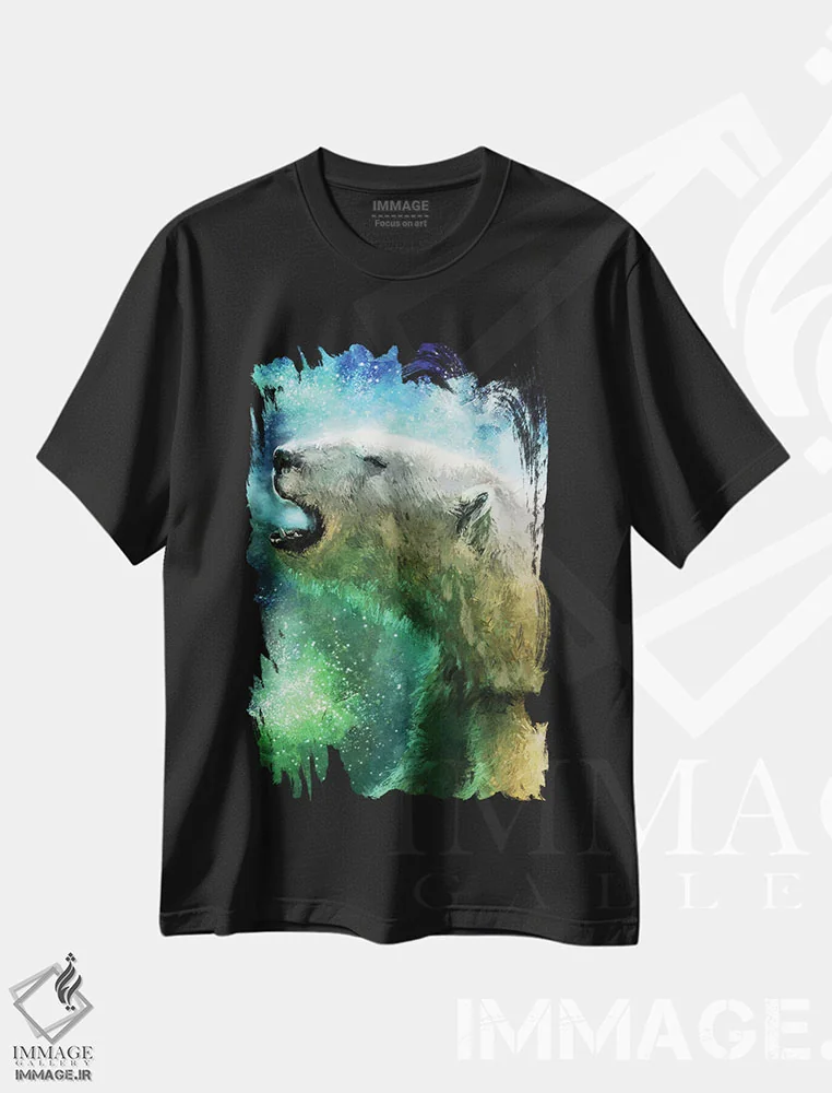 تیشرت مشکی طرح دار – تیشرت طبیعت ,شفق قطبی اثر لوییز گلبی immage.ir