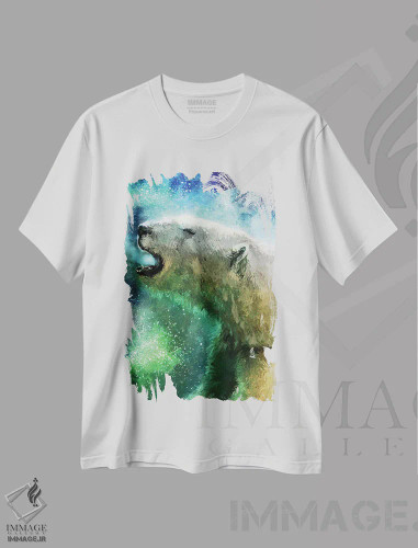 تیشرت سفید طرح دار – تیشرت طبیعت ,شفق قطبی اثر لوییز گلبی فروشگاه ایماژ