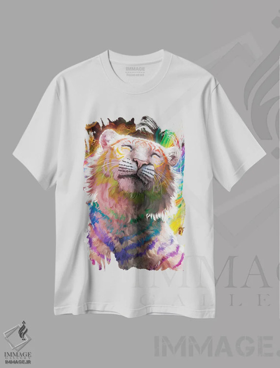 تیشرت سفید طرح دار – تیشرت اسپرت ,رنگین کمان اثر لوییز گلبی immage.ir