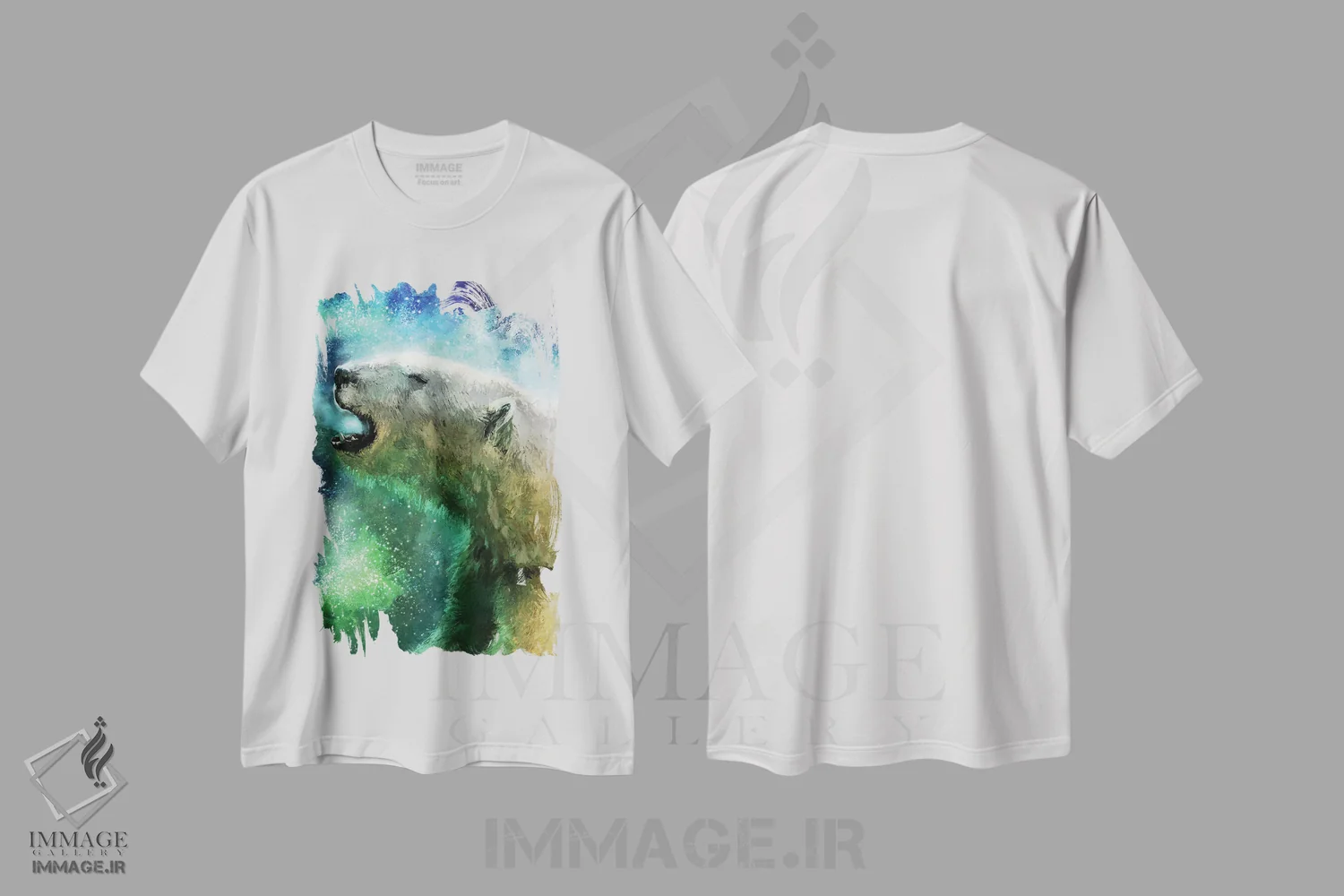 تیشرت سفید طرح دار – تیشرت طبیعت ,شفق قطبی اثر لوییز گلبی فروشگاه ایماژ