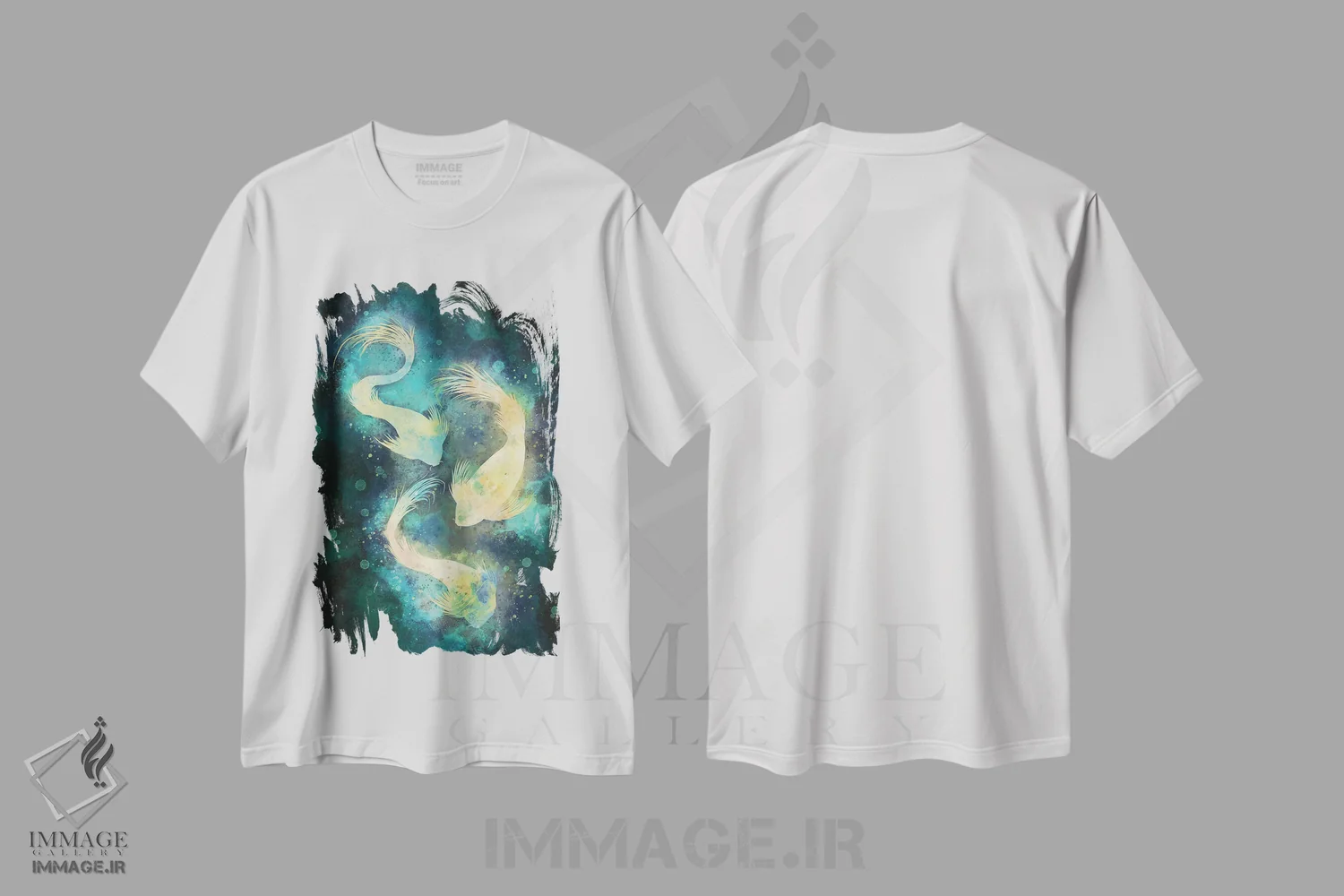 تیشرت سفید طرح دار – تیشرت فانتزی ,ماهی اثر لوییز گلبی immage.ir
