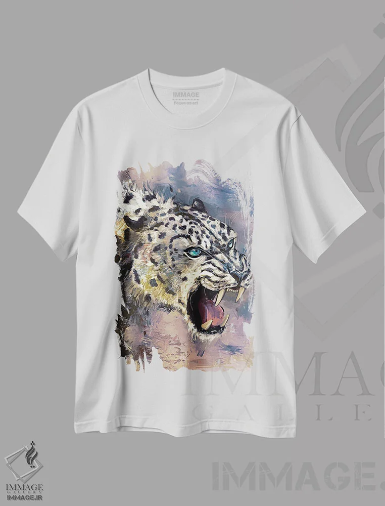 تیشرت سفید طرح دار – تیشرت حیوانات ,غرش اثر لوییز گلبی immage.ir