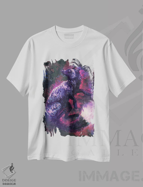 تیشرت سفید طرح دار – تیشرت فانتزی ,روباه نقره ای اثر لوییز گلبی immage.ir