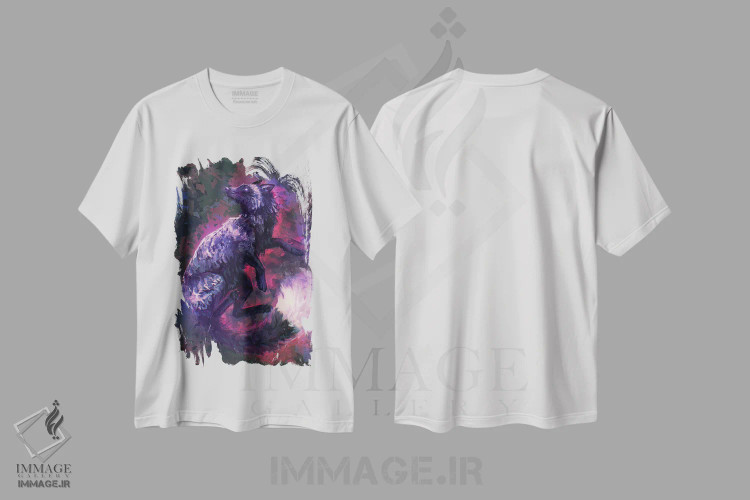 تیشرت سفید طرح دار – تیشرت فانتزی ,روباه نقره ای اثر لوییز گلبی immage.ir