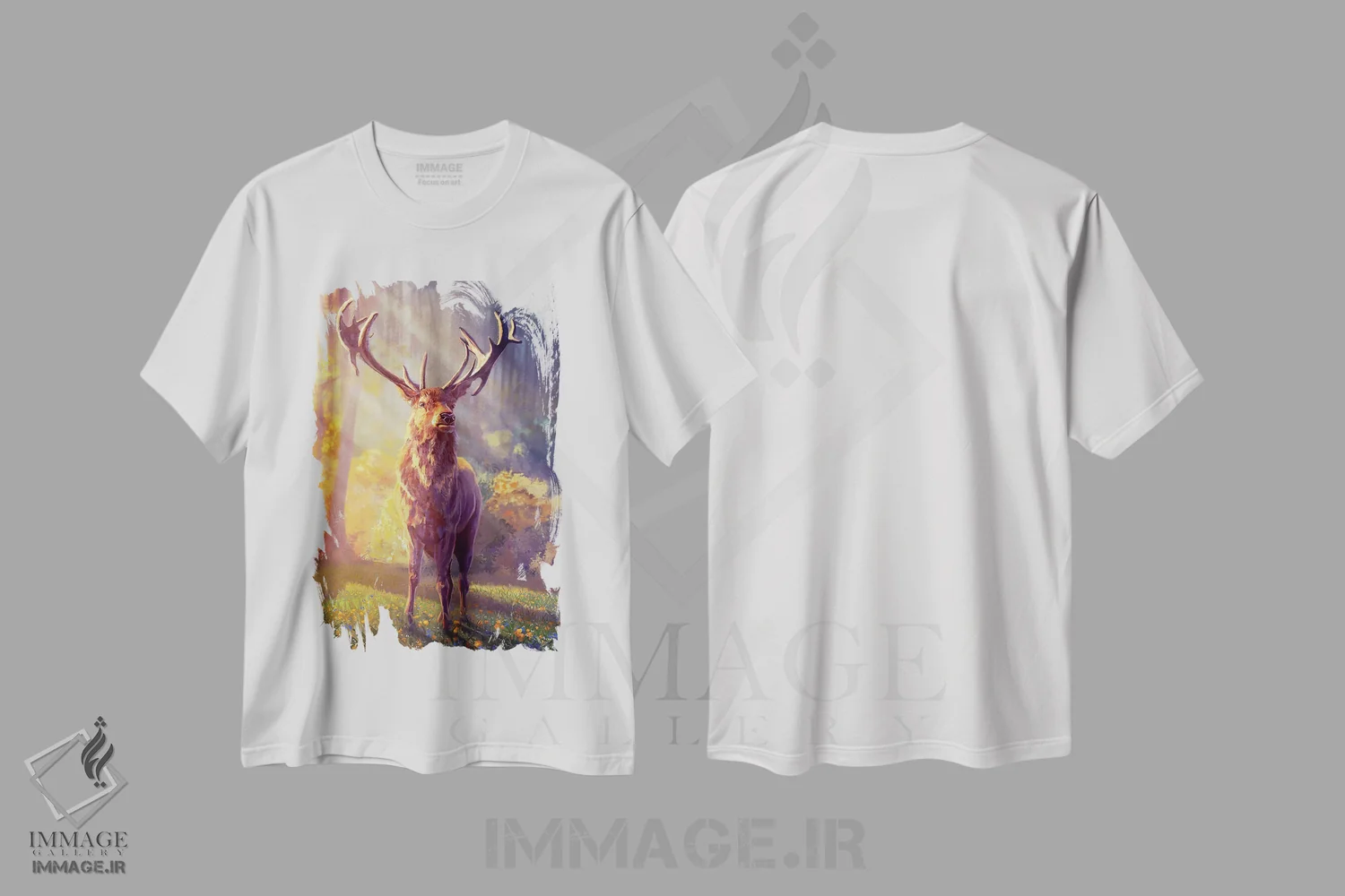 تیشرت سفید طرح دار – تیشرت حیوانات ,شکوه سلطنتی اثر لوییز گلبی immage.ir