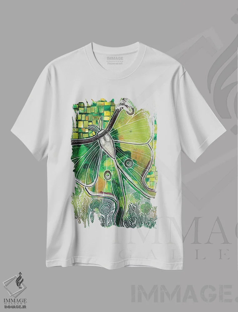 تیشرت سفید طرح دار – تیشرت فانتزی ,طلوع ماه اثر لینت شلی فروشگاه ایماژ