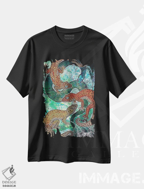 تیشرت مشکی طرح دار – تیشرت انتزاعی ,هم گرایی اثر لینت شلی فروشگاه ایماژ