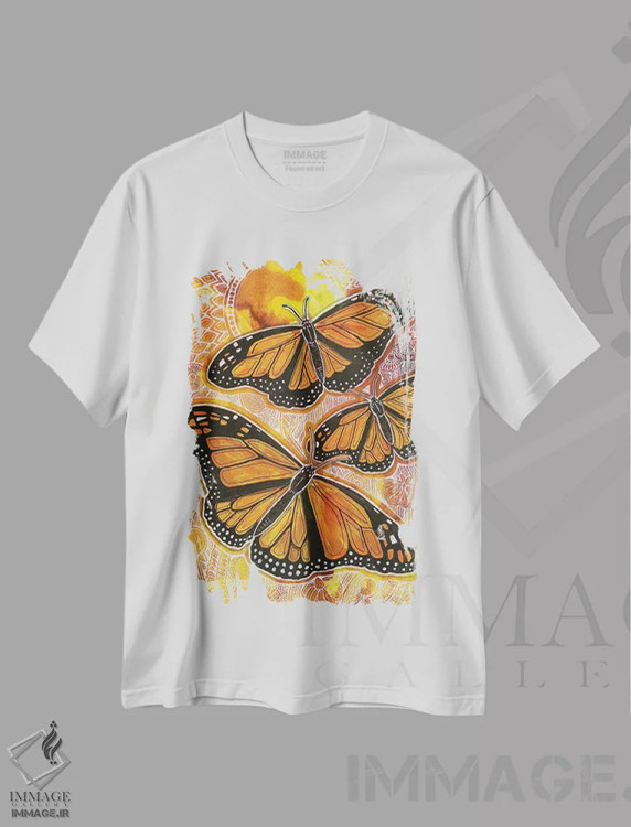 تیشرت سفید طرح دار – تیشرت هنری ,آخرین پرواز تابستان اثر لینت شلی immage.ir