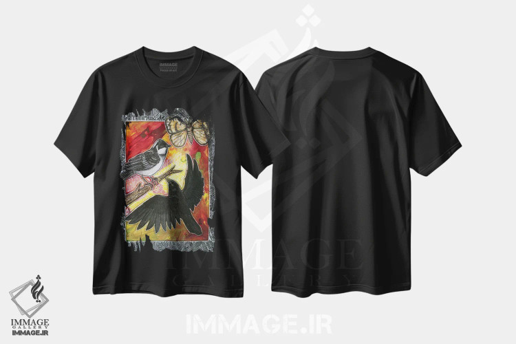 تیشرت مشکی طرح دار – تیشرت هنری ,یک صبح روشن تابستانی اثر لینت شلی فروشگاه ایماژ