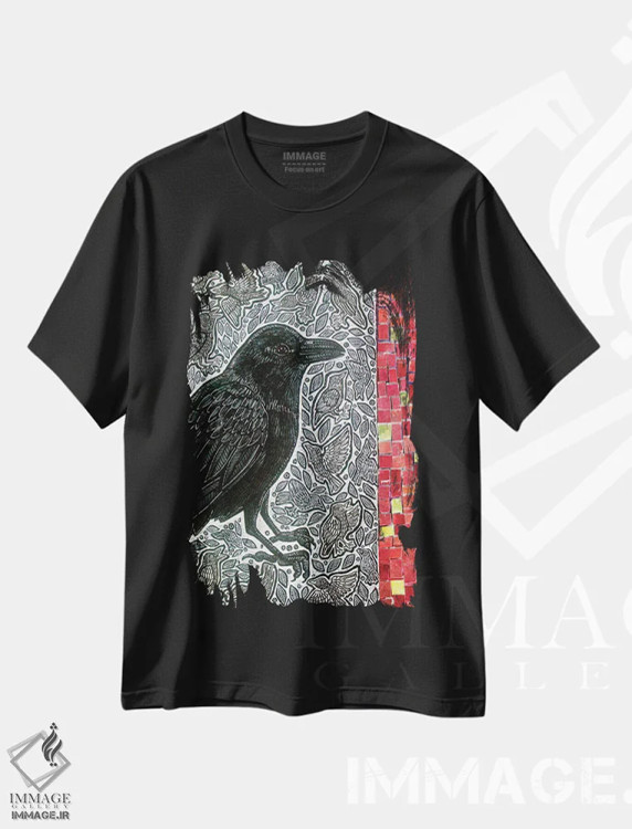 تیشرت مشکی طرح دار – تیشرت حیوانات ,شمارش کلاغ ها اثر لینت شلی فروشگاه ایماژ