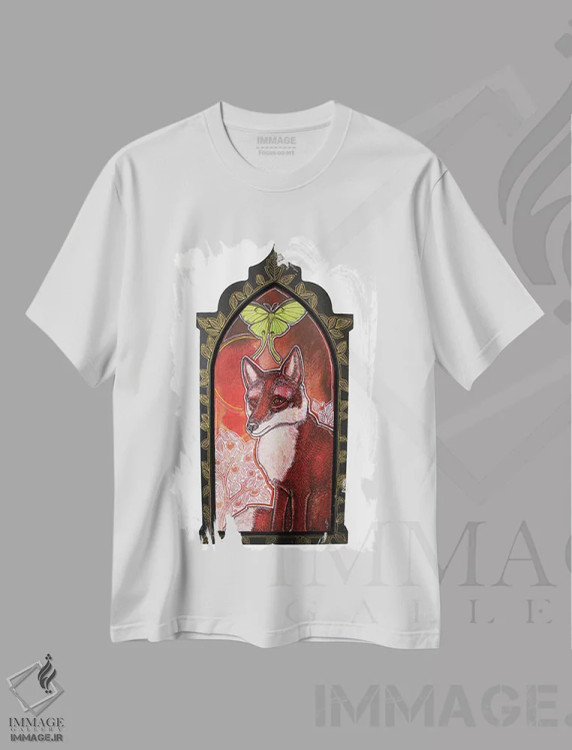 تیشرت سفید طرح دار – تیشرت فانتزی ,ماه روباه اثر لینت شلی فروشگاه ایماژ