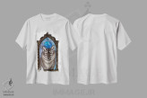 تیشرت سفید طرح دار – تیشرت حیوانات ,ماه گرگ اثر لینت شلی immage.ir