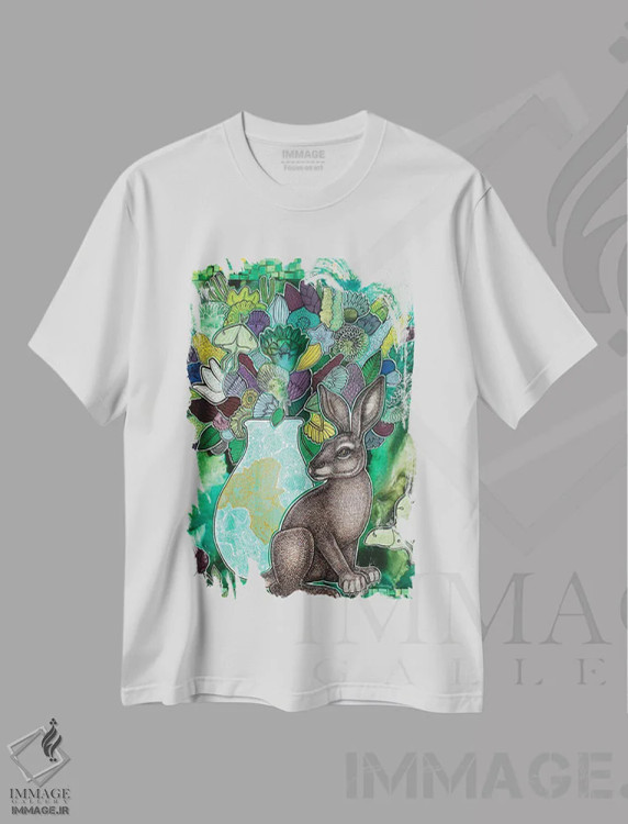 تیشرت سفید طرح دار – تیشرت طبیعت ,بلا ورده اثر لینت شلی فروشگاه ایماژ