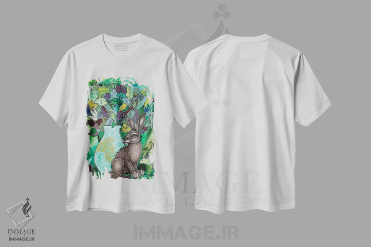 تیشرت سفید طرح دار – تیشرت طبیعت ,بلا ورده اثر لینت شلی فروشگاه ایماژ
