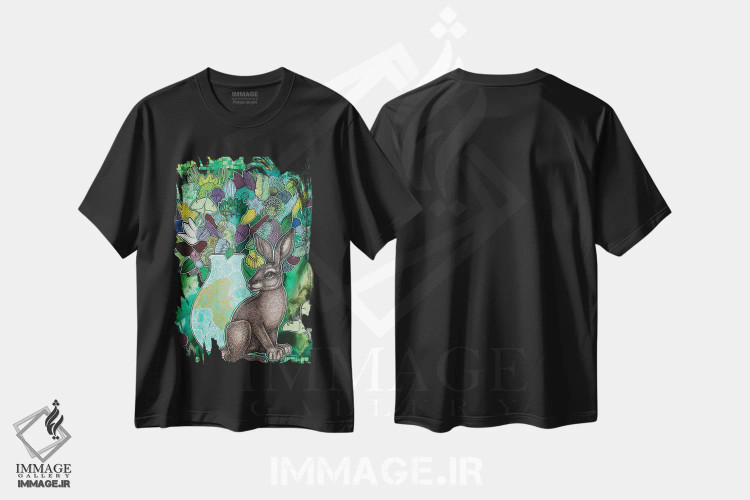 تیشرت مشکی طرح دار – تیشرت طبیعت ,بلا ورده اثر لینت شلی immage.ir