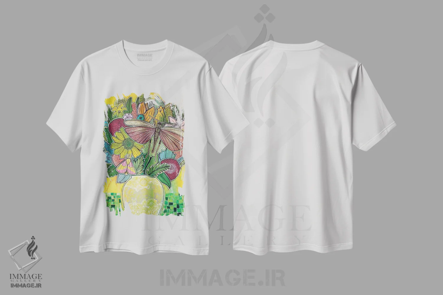 تیشرت سفید طرح دار – تیشرت تابستانی ,برکت تابستانی اثر لینت شلی immage.ir