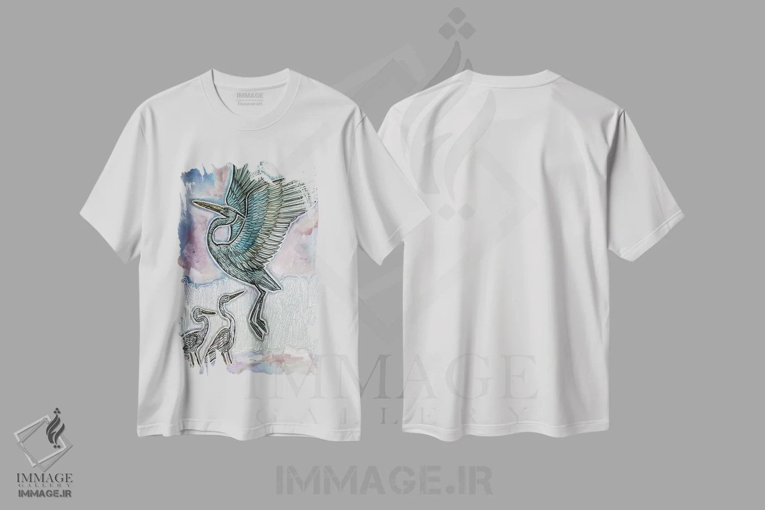 تیشرت سفید طرح دار – تیشرت طبیعت ,به بالا و دوردست اثر لینت شلی immage.ir