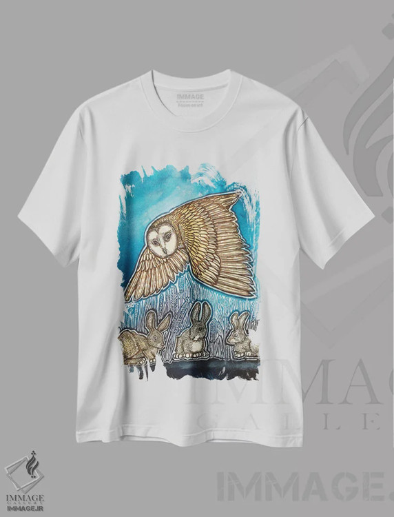 تیشرت سفید طرح دار – تیشرت حیوانات ,قایم موشک اثر لینت شلی immage.ir