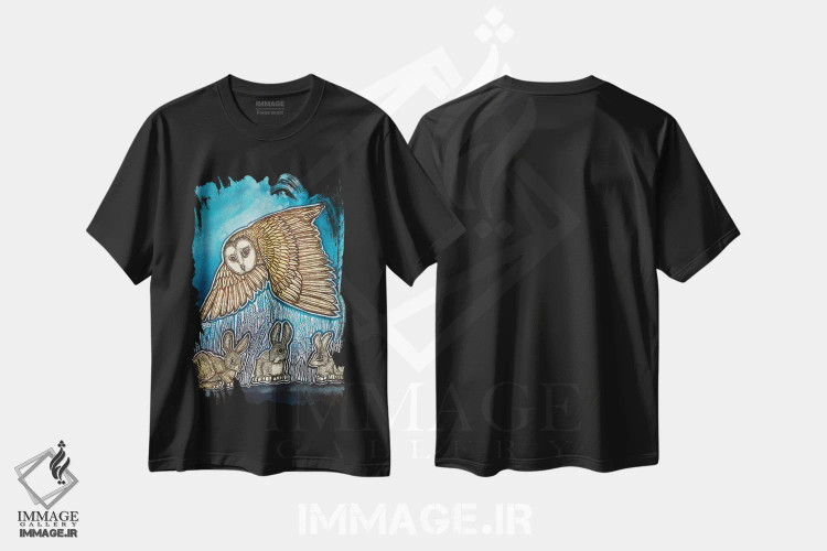 تیشرت مشکی طرح دار – تیشرت حیوانات ,قایم موشک اثر لینت شلی فروشگاه ایماژ