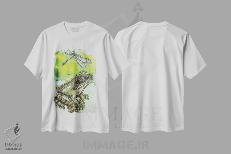 تیشرت سفید طرح دار – تیشرت طبیعت ,کمی سبز اثر لینت شلی فروشگاه ایماژ