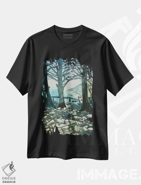 تیشرت مشکی طرح دار – تیشرت طبیعت ,نقطه راگد اثر لویزا میلیسنت فروشگاه ایماژ