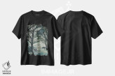 تیشرت مشکی طرح دار – تیشرت طبیعت ,کاج های کرمل و مونتری اثر لویزا میلیسنت immage.ir